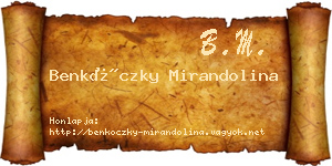 Benkóczky Mirandolina névjegykártya